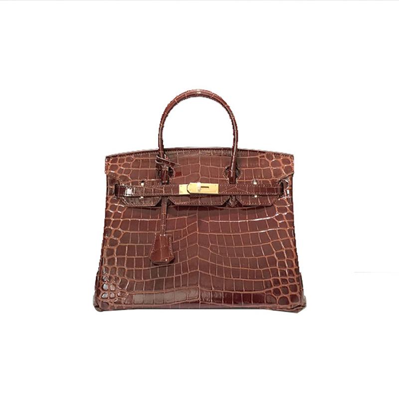 Leather Crocodile Pattern Platinum Bag, Large Capacity, Fashionable and Versatile Women's Bag, Single-shoulder Hand-carry Crossbody Bag, Portable