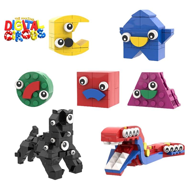 Der erstaunliche digitale Zirkus Clown Montage Bausteine DIY Plastikspielzeug Set ABS Material 200-400 Teile Exporttyp