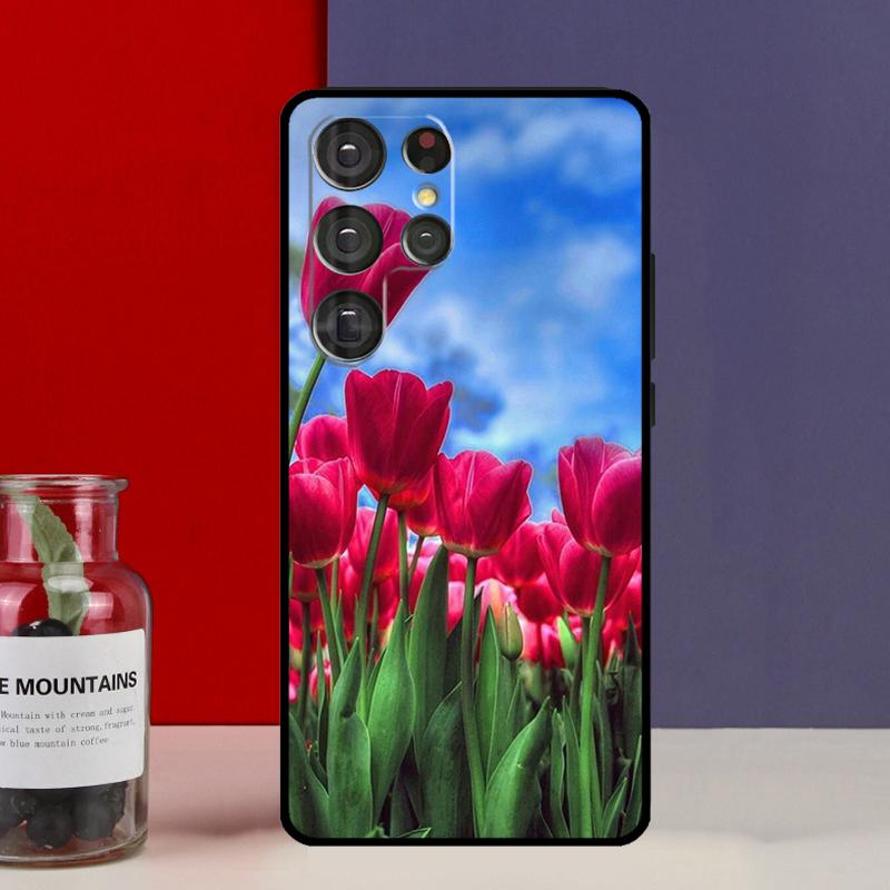 Tulpenblume Hülle Case Für Samsung Galaxy S25 Ultra S9 S10 S20 S21 FE S22 S23 Plus S24 Ultra Handyhülle