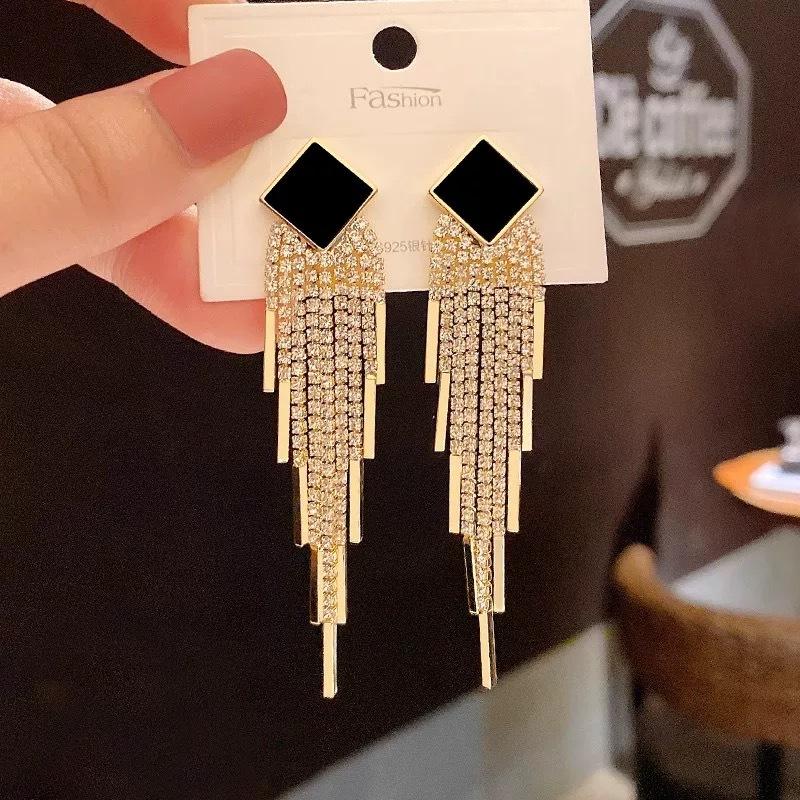 New Fashionable Tassel Earrings - Statement Long Drop Earrings - Luxury Niche Ear Jewelry