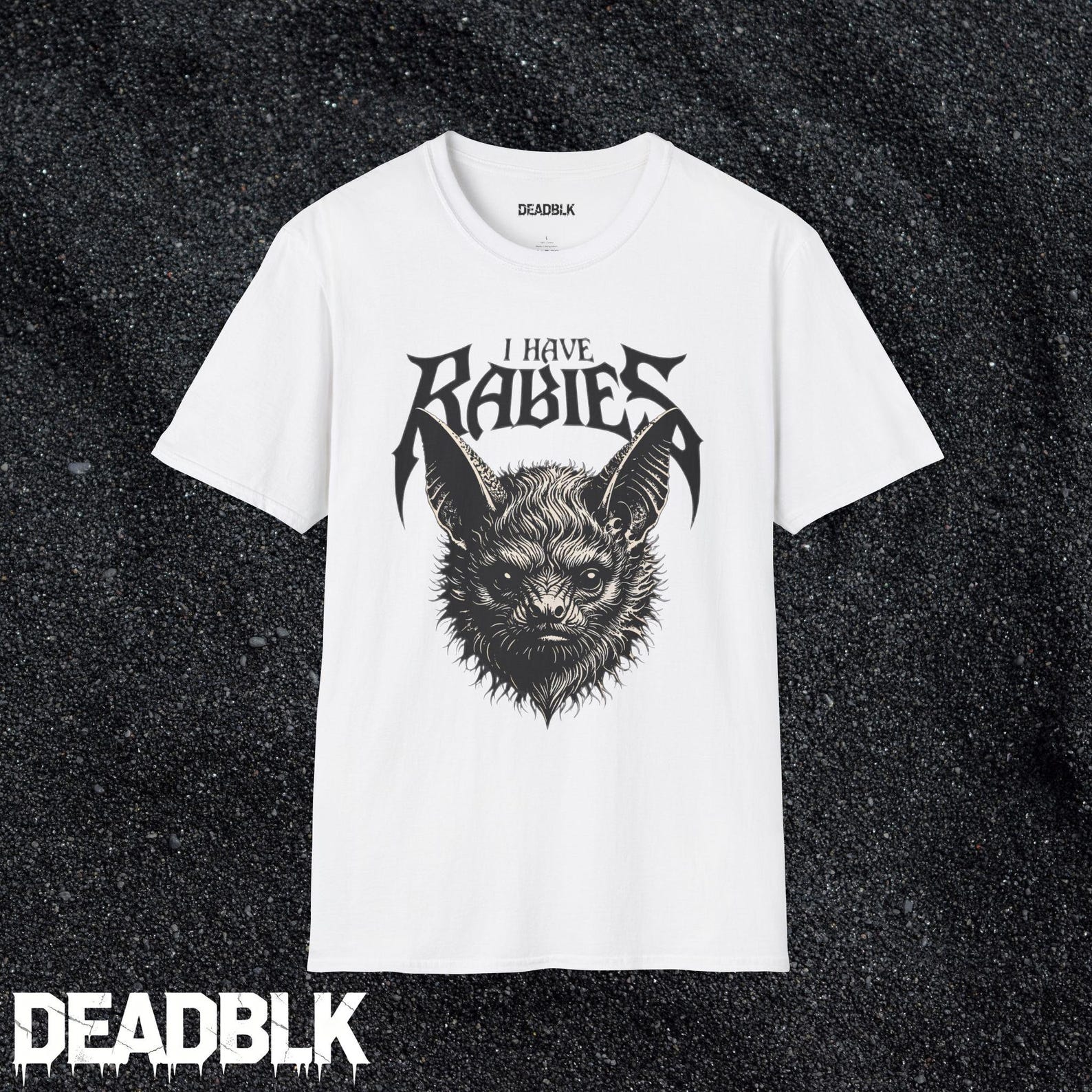 I Have Rabies Bat Illustration T-Shirt | Gothic Horror Tee 4XL
