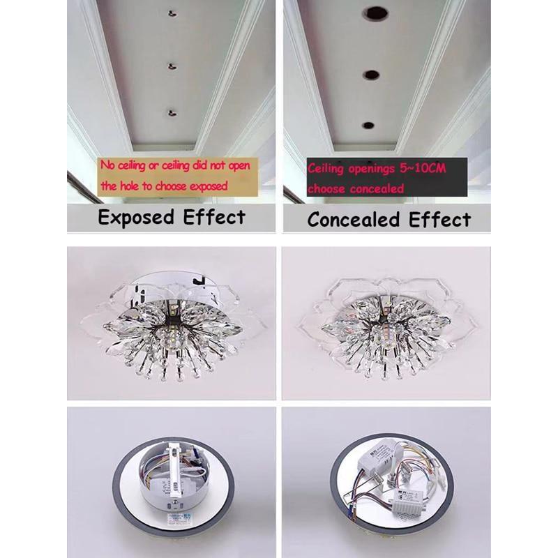 9W Modern Crystal Petals LED Ceiling Light Aisle Hallway Corridor Stairway Kitchen Coffee Bar Indoor Lamp