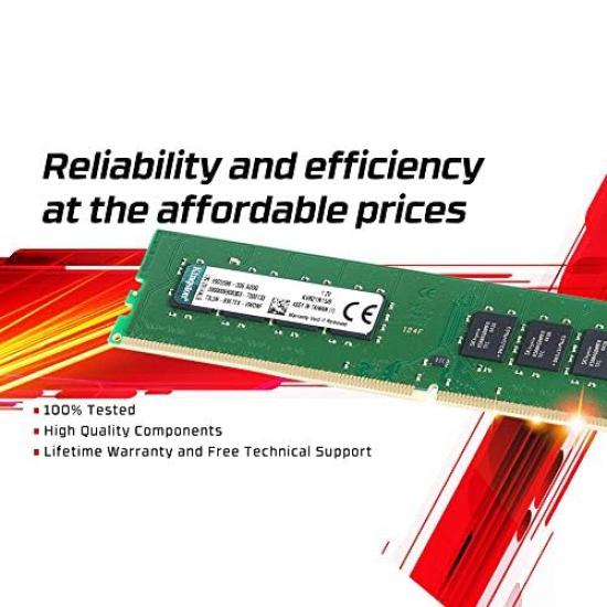 Kingston Desktop PC DDR4 32GB x Unbuffered with Lifetime Warranty Memory, 3200MT/s, 1, CL22, 1.2V, Non-ECC, DIMM, KVR32N22D8/32,