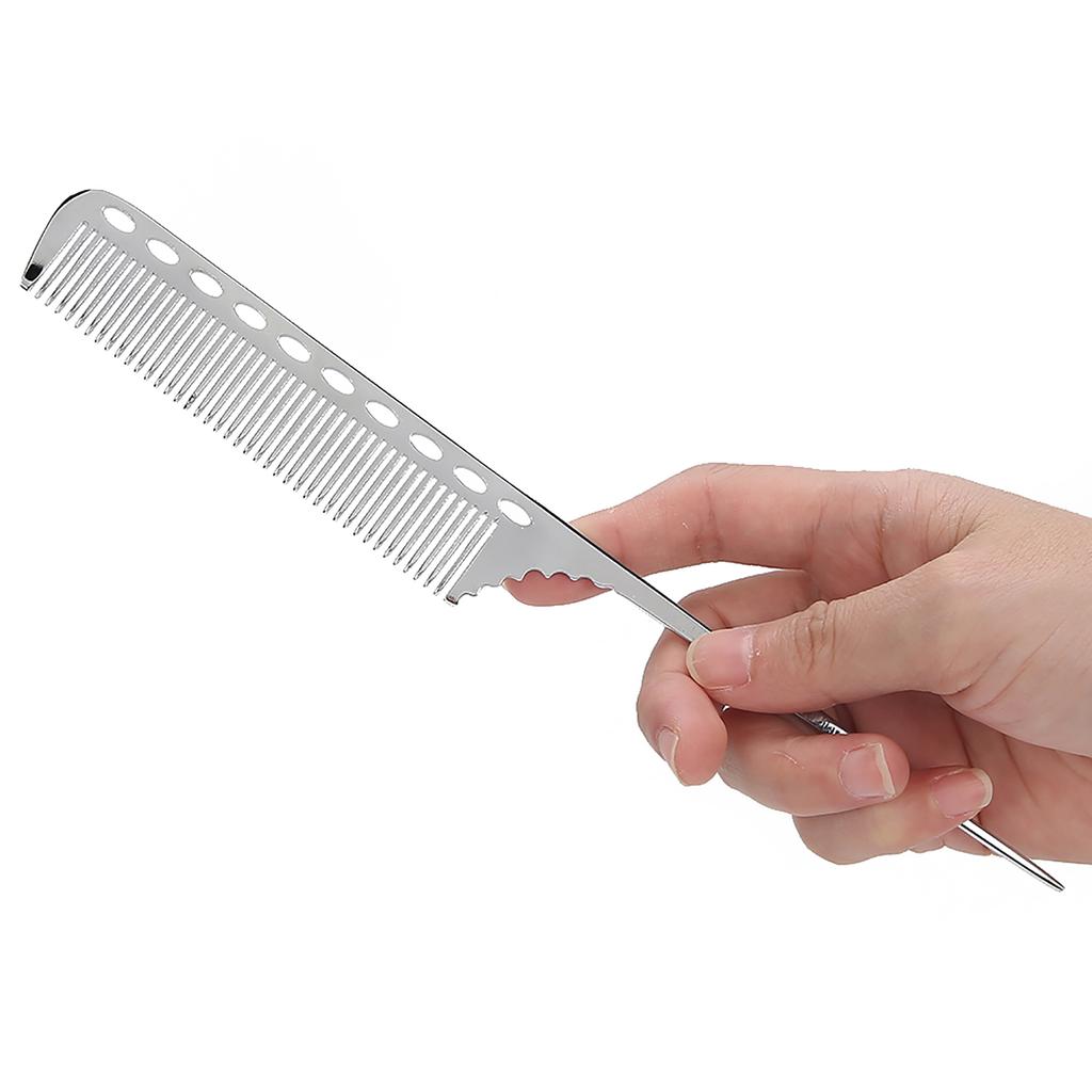 Salon Rat Tail Hair Comb Men Women Styling Comb Professional Barber Aluminum Metal CombSilver