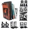 Music Decoration 1 Pair Metal Book Ends, Piano Musical Notes Decorative Bookend for Shelves, Heavy Cut Bookends Duty Holder Stand, Non-skid