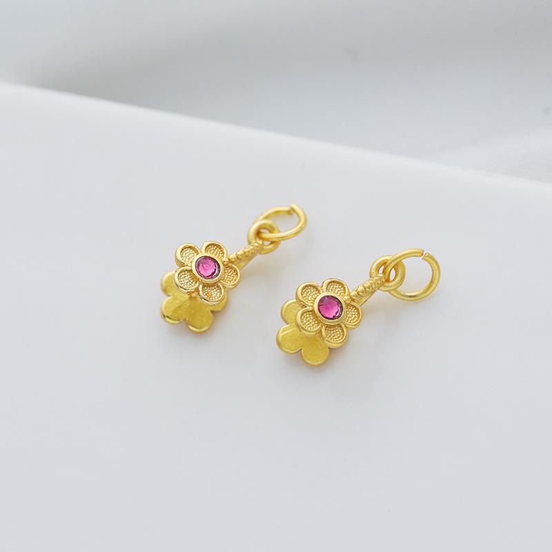 Gold-Plated Zirconia Butterfly Melon Seed Buckle Pendant Jewelry Accessory