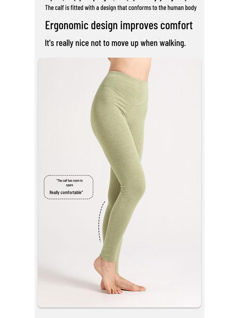 Peach Heart Collar Cashmere Silk Thermal Underwear Set – Women's High Waist Autumn/Winter Clothes and Pants