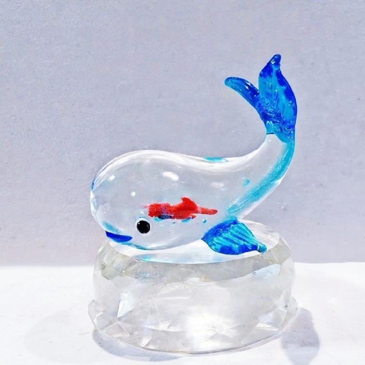 Glass Fish Tanks Figurines Collection Glass Ornament Statue Car Interior Dashboards Ornament for Birthday Home Decors