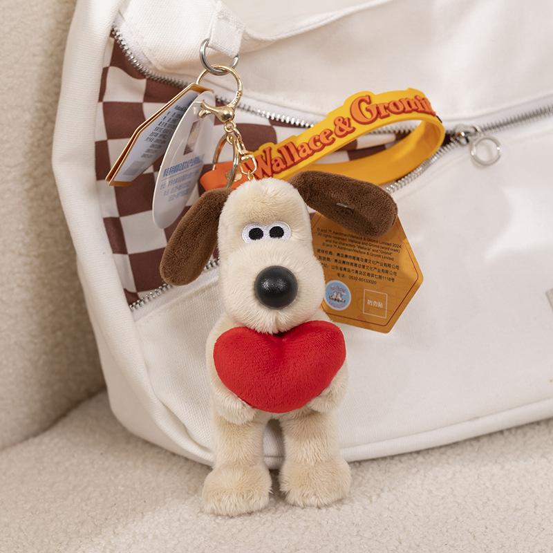 15cm Original Wallace & Gromit Plüschtier Kawaii Gromit Wallace Spielzeug Kleiner Anhänger Schlüsselanhänger Anime Niedlicher Welpe Stoffpuppen