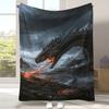 Fire-breathing Giant Snake Pattern Gift To Friends Soft Blanket Flannel Blanket One Piece