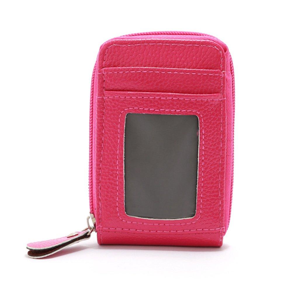 1 Stück Organ-Kartentasche, tragbare kurze Bankkartenhülle für Damen, vertikale Handtasche mit Visitenkartenclip und Reißverschluss