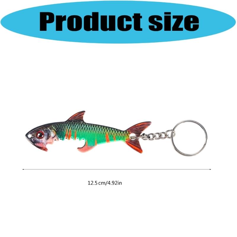 Portable Fish Shape Bottle Opener Keychain Zinc Alloy Pendant Safe for Family Gatherings and Backpacks Handbag Decors