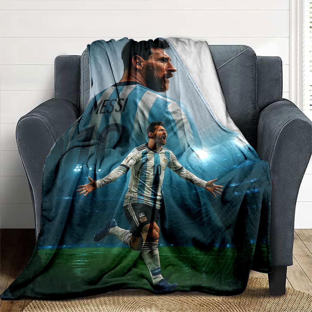 Football Messi Blanket Soft Warm Cozy Great for Couch Bed Bedding for All Occasions Digital Print Gifts For Family Or Friends