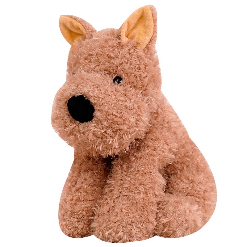 New Huggable 1pc Adorable Fluffy Hair Brown Dog Plush Toys Stuffed Lifelike Doggie Doll Baby Appease Toys Kids Gifts
