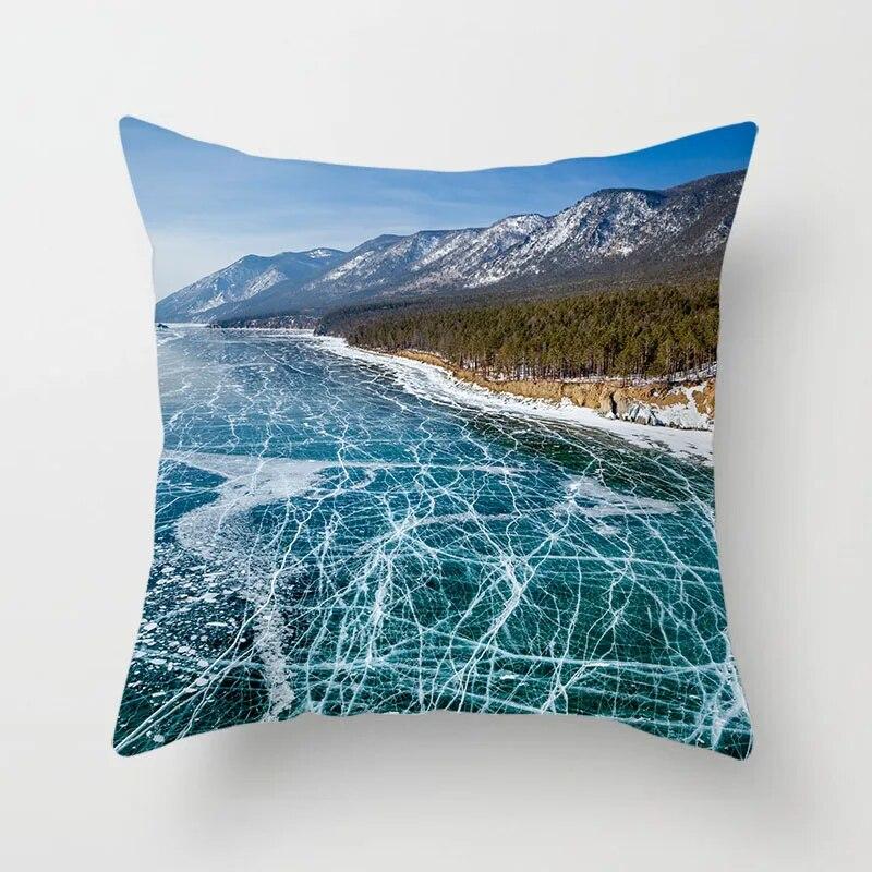 Beach Landscape Natural Scenery Printed Throw Pillow Cover Sofa Decoration Car Office Seat Cushion  Home Decor