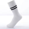Women's Autumn and Winter Fashion Solid Color Stripes Sports Two Bars in The Tube Cotton Socks