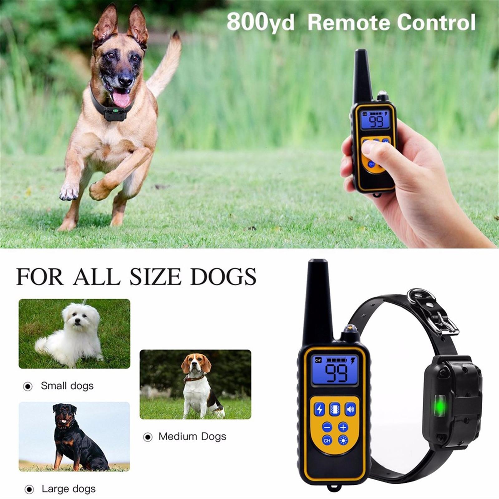 

(SU)Ошейник для собак с дистанционным водонепроницаемым электрическим для обучения домашних животных на 880 ярдов