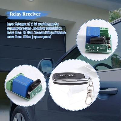 DC 12V Single Channel Relay Module Universal Wireless Switch Relay Receiver + 2 CH Remote Controller