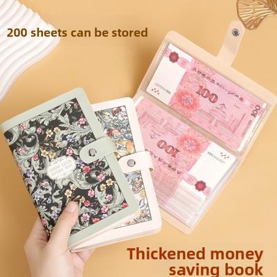 Large Capacity 100 Envelopes Money Saving Challeng PU Savings Challenges Sheets Cash Storage Book