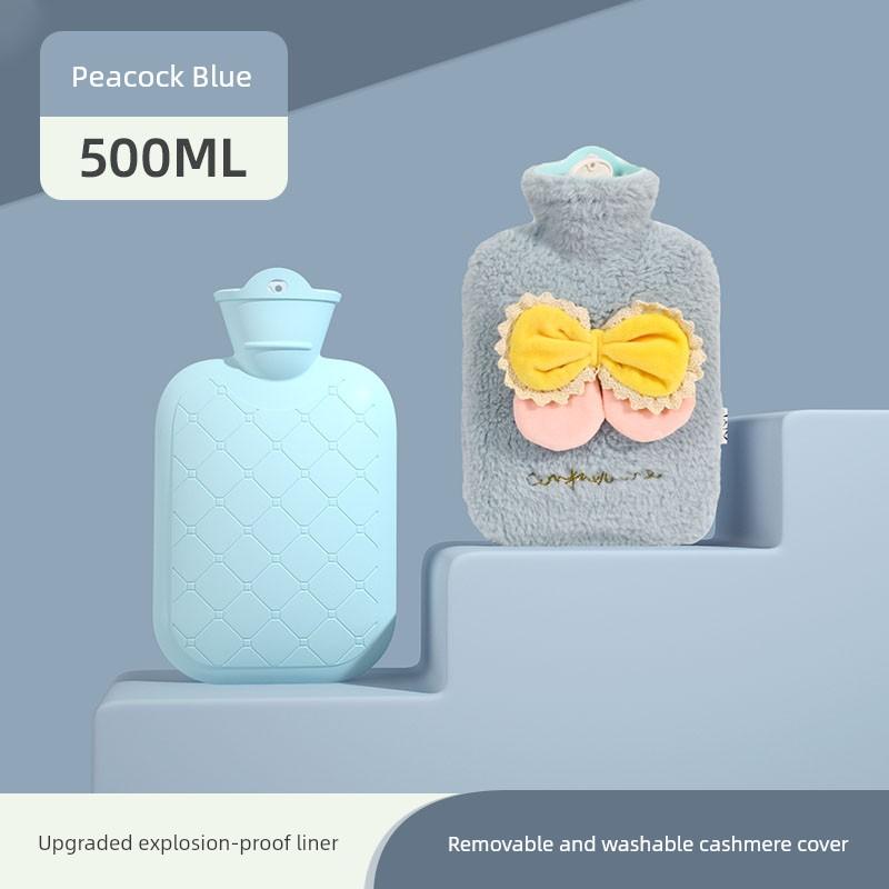 Hot Water Bottle, Thickened Explosion-Proof Hand Warmer, Small Hand Warmer Bag, Women's Belly Warmer, Plush Hot Compress Water Bag