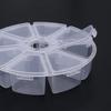 Scatola Portaoggetti Rotonda a 8 Scomparti in Plastica Trasparente per Gioielli, Oggetti Vari, Espositore per Orecchini, Perline Sfuse, Accessori