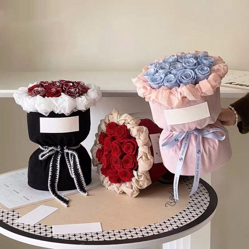 10pcs Stereotype Kraft Paper Round Bouquet Wrapping Paper Round Bouquet Paper Gift Wrapping