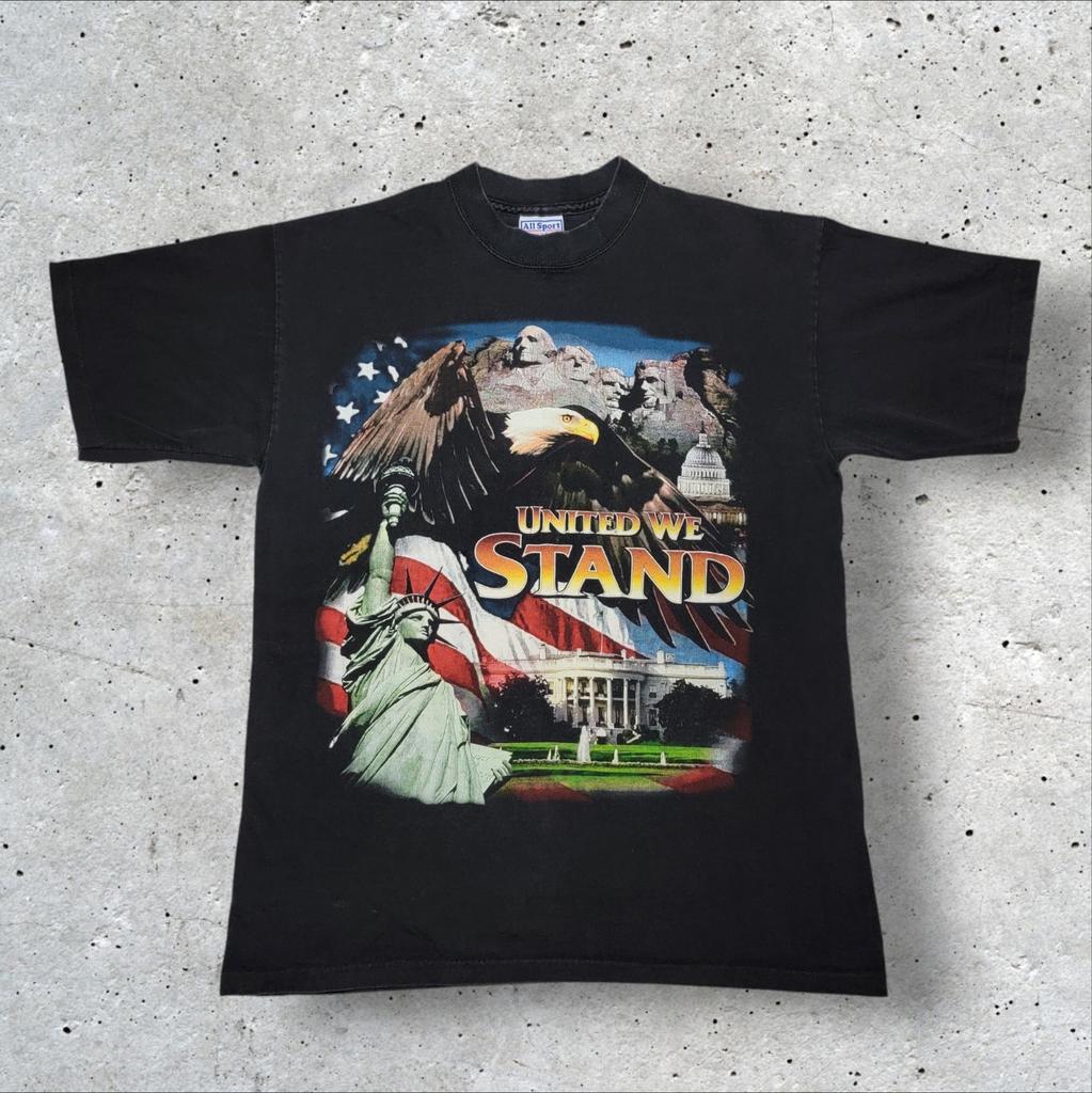 Vintage 90’s United We Stand USA Shirt Mens Size Medium Single Stitch Patriotic Unisex T-Shirt