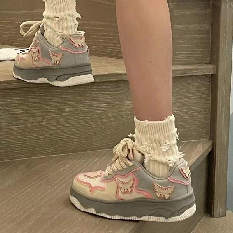 Niche Original Shoes Women's Pink Butterfly Casual Sports Shoes Ins Style Versatile Models 2025 Spring and Summer Women's Shoes