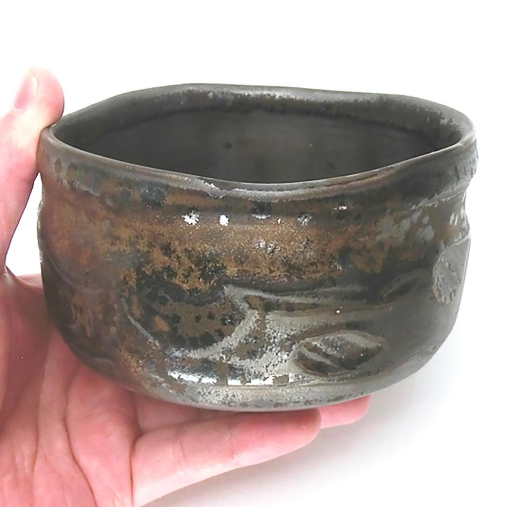 Mino Ware Matcha Bowl Gift Set In Wooden Kinrei Matcha Tea Whisk Yamakatsu Mino Pottery Made In Box, Kiln-fired Glaze, Brown, Approx. 550ml, Bowl,