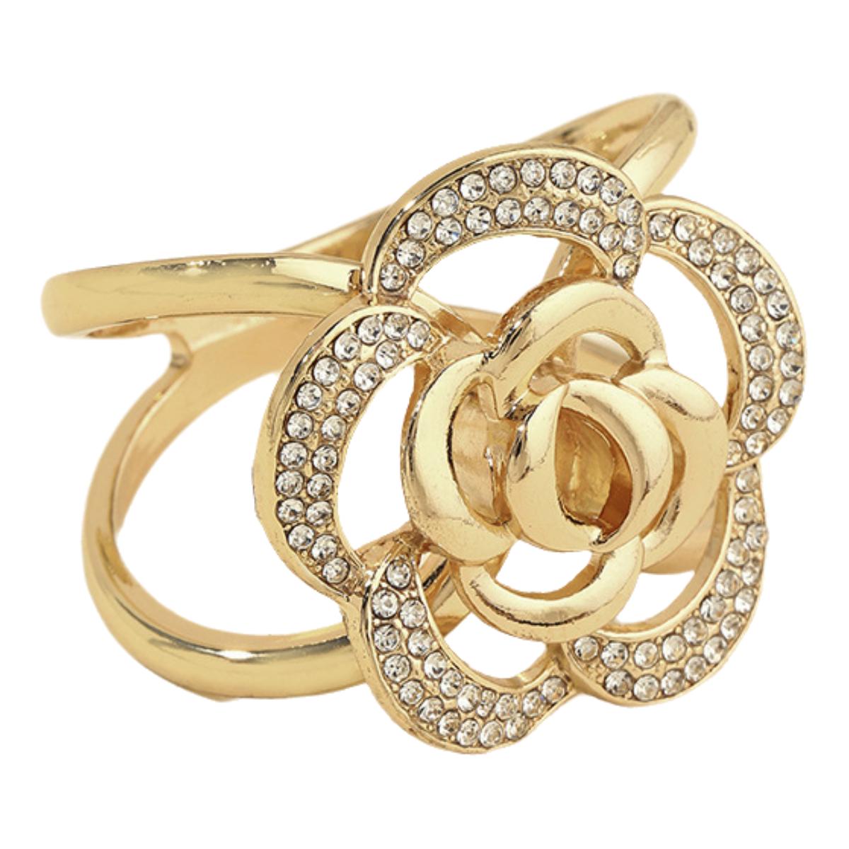 

Бусины Пряжка Шарф Цирко Женская Одежда Аксессуары Золотой Цветок Блестящий Стиль Moon