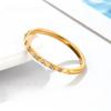 Korean Version of Fashionable Stainless Steel Square Willow Nail Diamond Ring Women's Simple New Titanium Steel Couple Ring