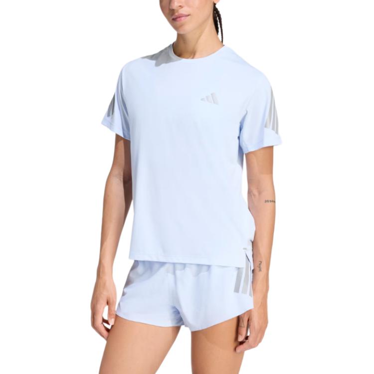 adidas Climacool Striped Logo Crew Neck Short Sleeve T-Shirt Women Tops KA6163
