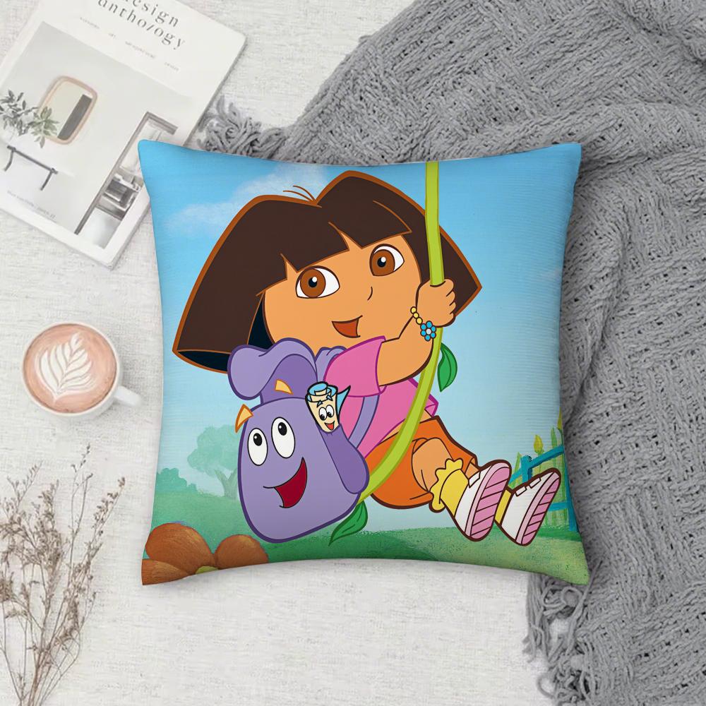 

D-Dora the E-Explorer Adventure Pillow Case Cover Square Sofa with for pattern comfortable cushionsuitable of room 22x22Inch