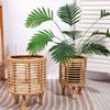Floor Flower Stand, Heavy Pots Stable Rattan Basket, Smooth Surface Flower Stand for Indoor Outdoor Balcony