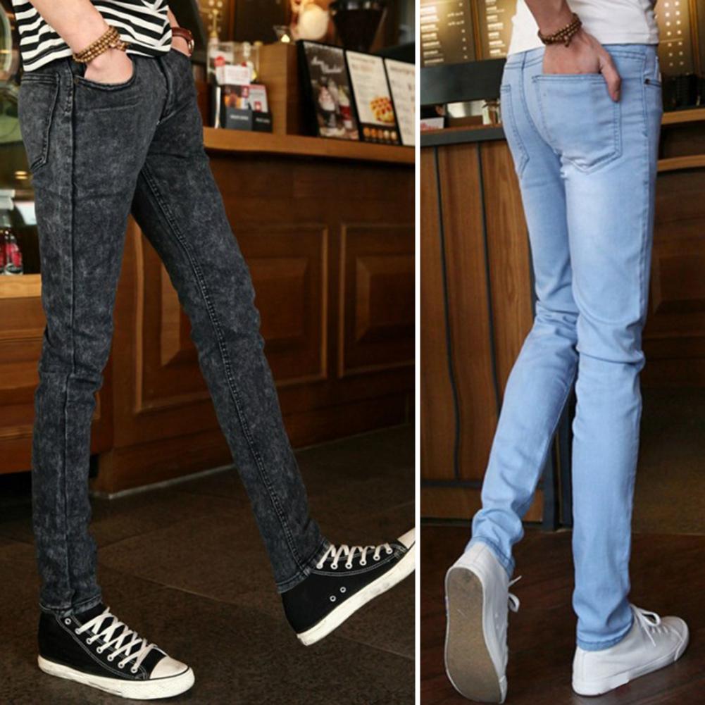Pánské džíny, letní slim fit džíny na zip, ležérní tenké džínové kalhoty s vysokým pasem, úzké džíny pro kancelář, školu a cestování