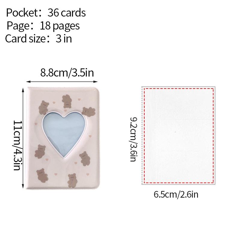 Mini Photo Album Kpop Korea Idol Star Chasing Binder Photocard Holder 3 Inch Love Heart Hollow Picture Storage Album Case