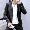 Men's Single Layer Suit Jacket PU Leather Suit Business Tops