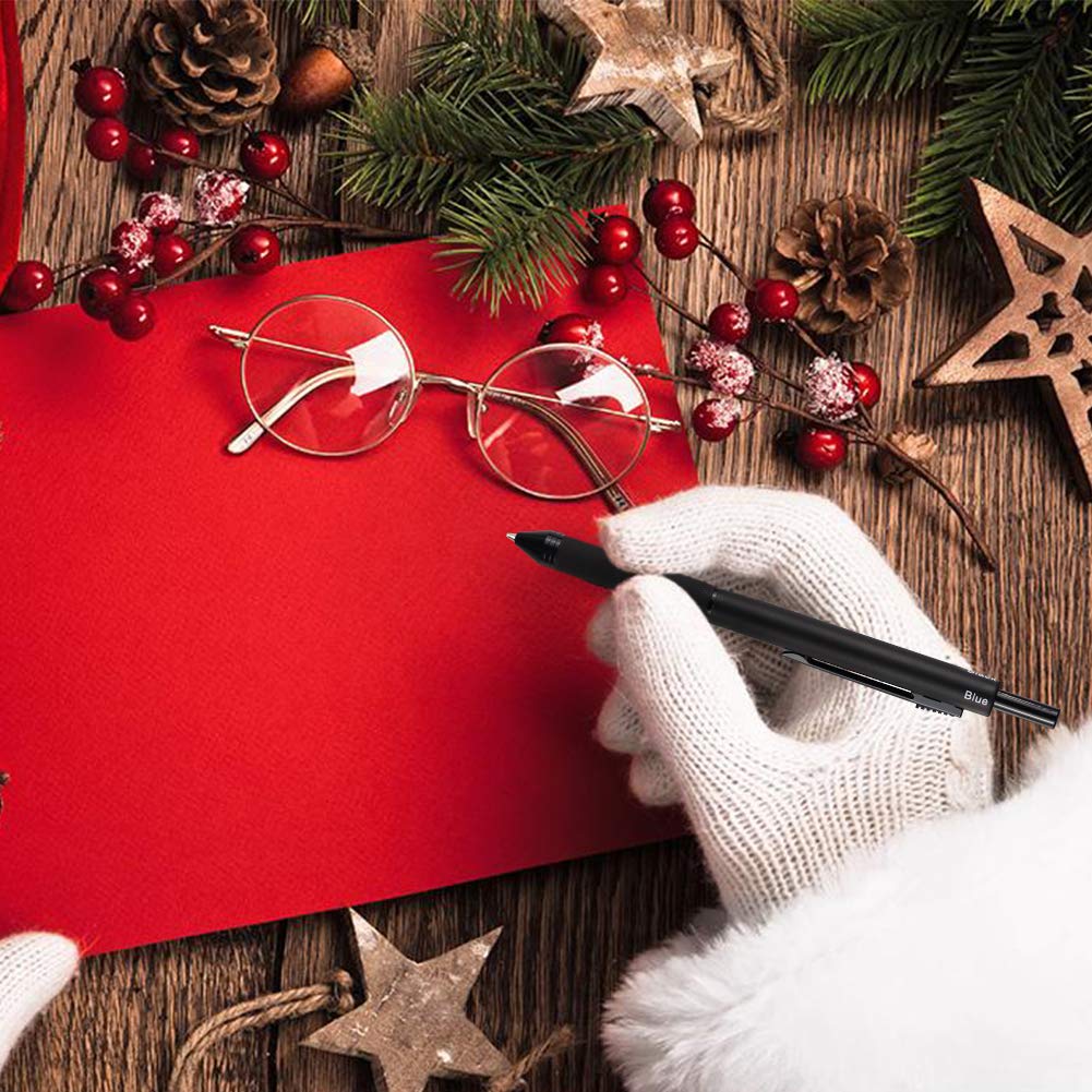 SMTTW Ballpoint Ballpoint Ballpoint Ballpoint Pen Automatic Black Multi-Function Pen, 4-Color Pen, Multi-Color Pen, 1.0mm Refill, 0.5mm Pen,