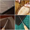 Durable Professional Leather Wood Handle Awl For Leather Craft Stitching Sewing Accessories Sewing Stitching Awl Hand Tools