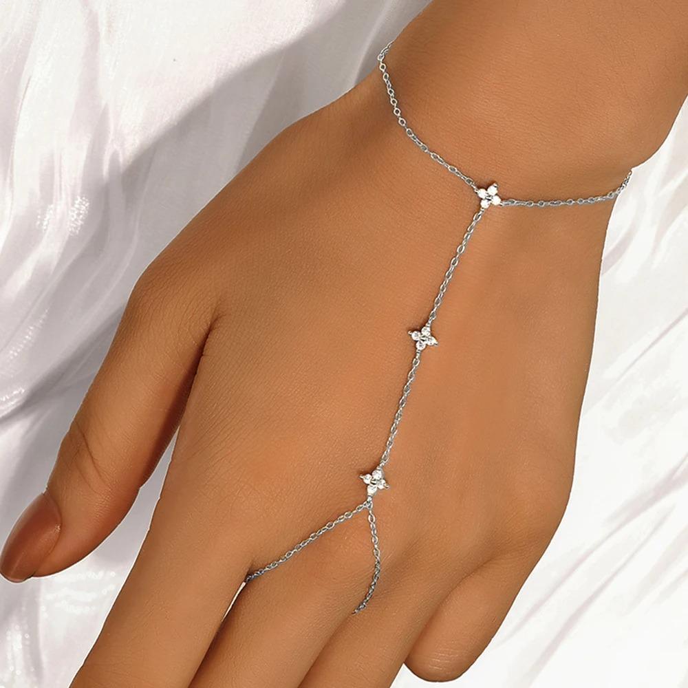 CANNER Bracciale con Charm in Argento 925 Stile INS Occhio di Cavallo Zircone con Catena ad Anello per Donna Uomo Coppia Gioielli da Festa