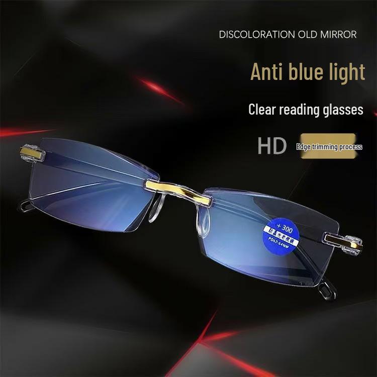 SmartZoom Rimless Reading Glasses with Auto Diopter & Blue Light Filter