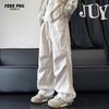 Foss Phil Casual Pants for Men, Autumn And Winter Sports Trendy Versatile Loose Straight-Leg Multi-Pocket Corduroy FPK47 Beige M