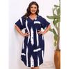 V-neck Printed Loose Dress
