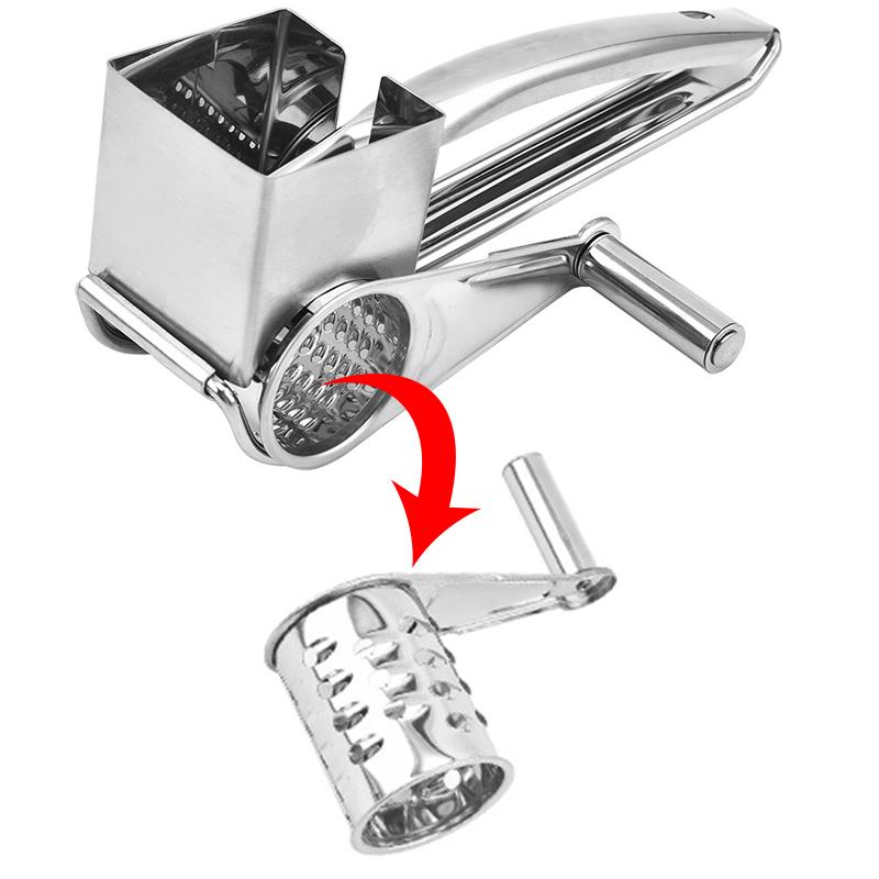 4 Trommelklingen Rotations-Käsereibe Edelstahl Käsehobel Reibe Butter Schneider Küchenhelfer
