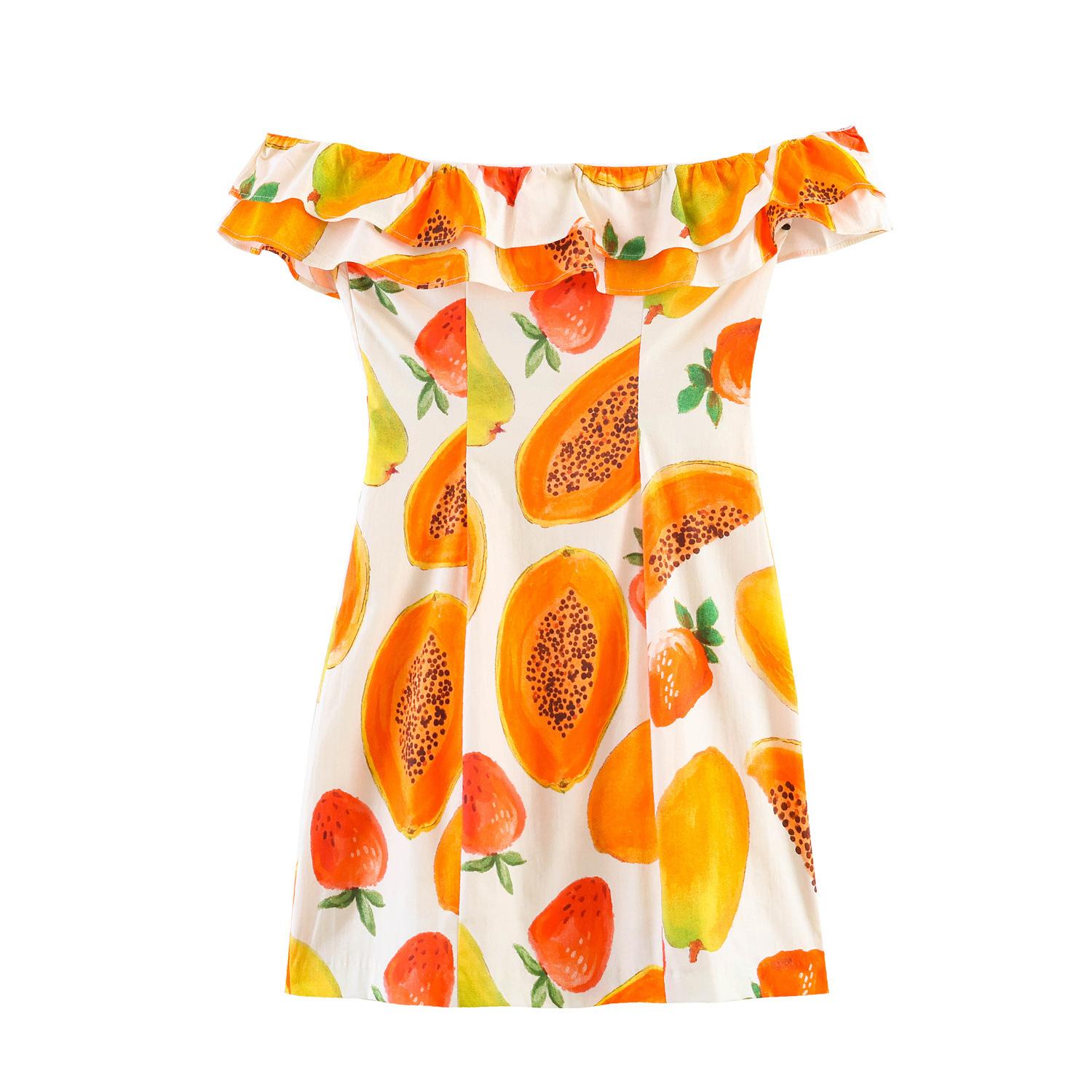 European and American style, new women s clothing, fruit print laminated decorative dress 3152393 115 XS