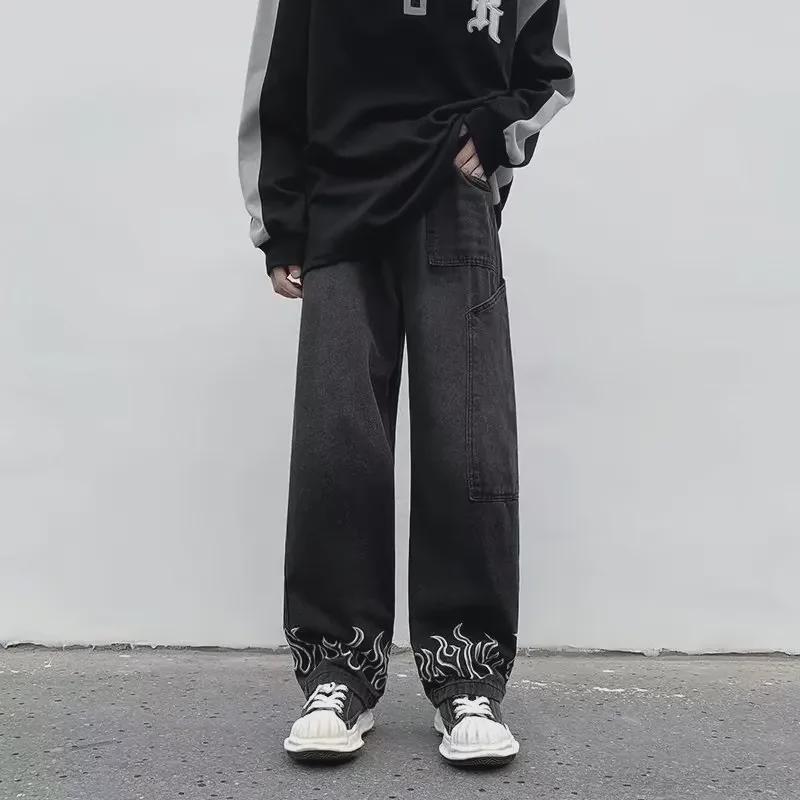 Summer Unisex American Denim: New Design Straight Wide-Leg Jeans by Trendy Brand.