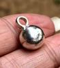 2 Pc X 999 Pure Silver Handmade Silver Ball Pendant, Round Ball Goli, Spherical Ball Pendant, Round 9-10mm Dia 5.4-5.6 Gm, Pooja Single Ring