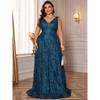 European and American Plus-Size Formal Dress, Deep V-Neck Sexy Long Dress, Slim-Fit Mermaid Bridesmaid Evening Gown