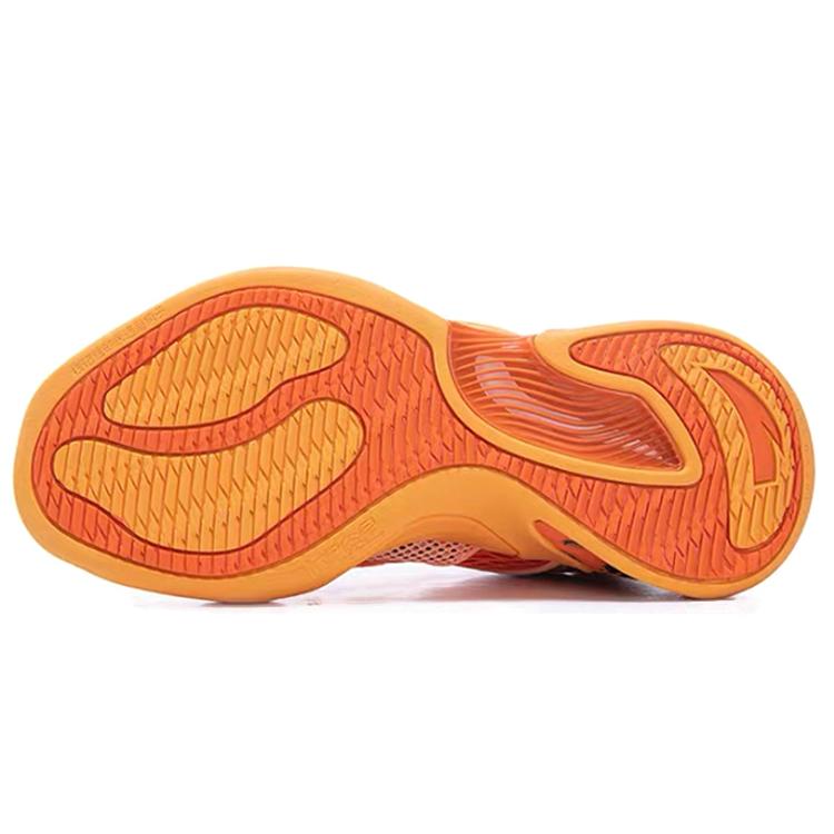 New ANTA Hear Wave 2 Basketball Shoes Men Mid Top Racing Orange/Fluorescent Sunset Orange/University Red 112031105-3