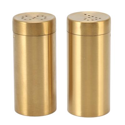 2 Piezas Tarro de Especias Dorado Acero Inoxidable A Prueba de Óxido Tapa Superior de Rosca Agitador de Condimentos Botella para Sal Azúcar Pimienta Pimentón